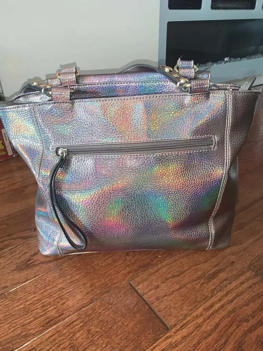 Juicy Couture Holographic Metallic Satchel Bag Y2K Rainbow Handbag‎